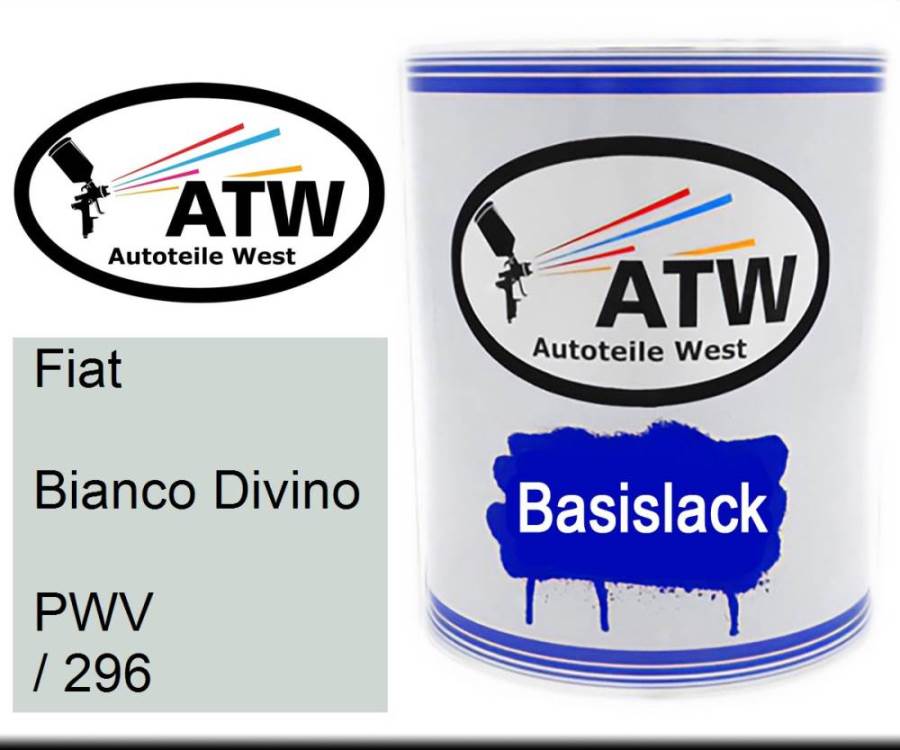 Fiat, Bianco Divino, PWV / 296: 1L Lackdose, von ATW Autoteile West.